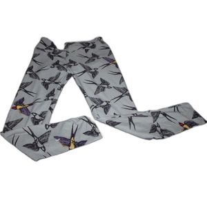 Womens Leggings LulaRoe  OS One Size 0-12 Wildlife Design Birds Grey